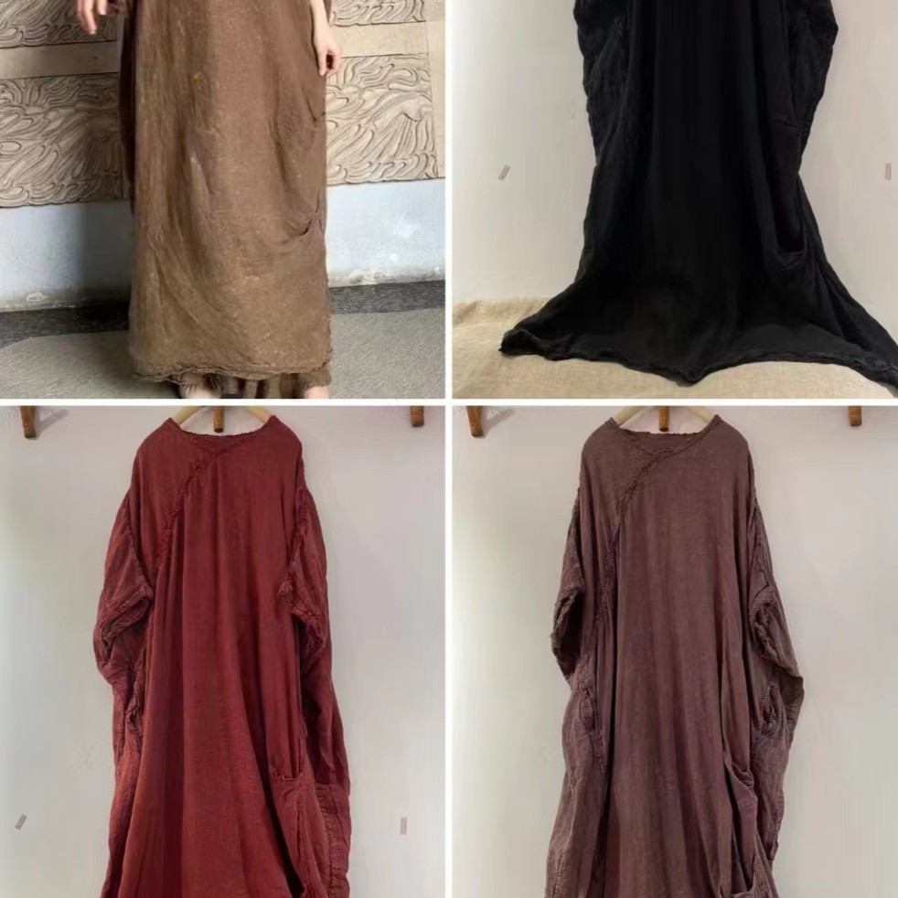 麻淑儿夏季新款宽松大码长袍