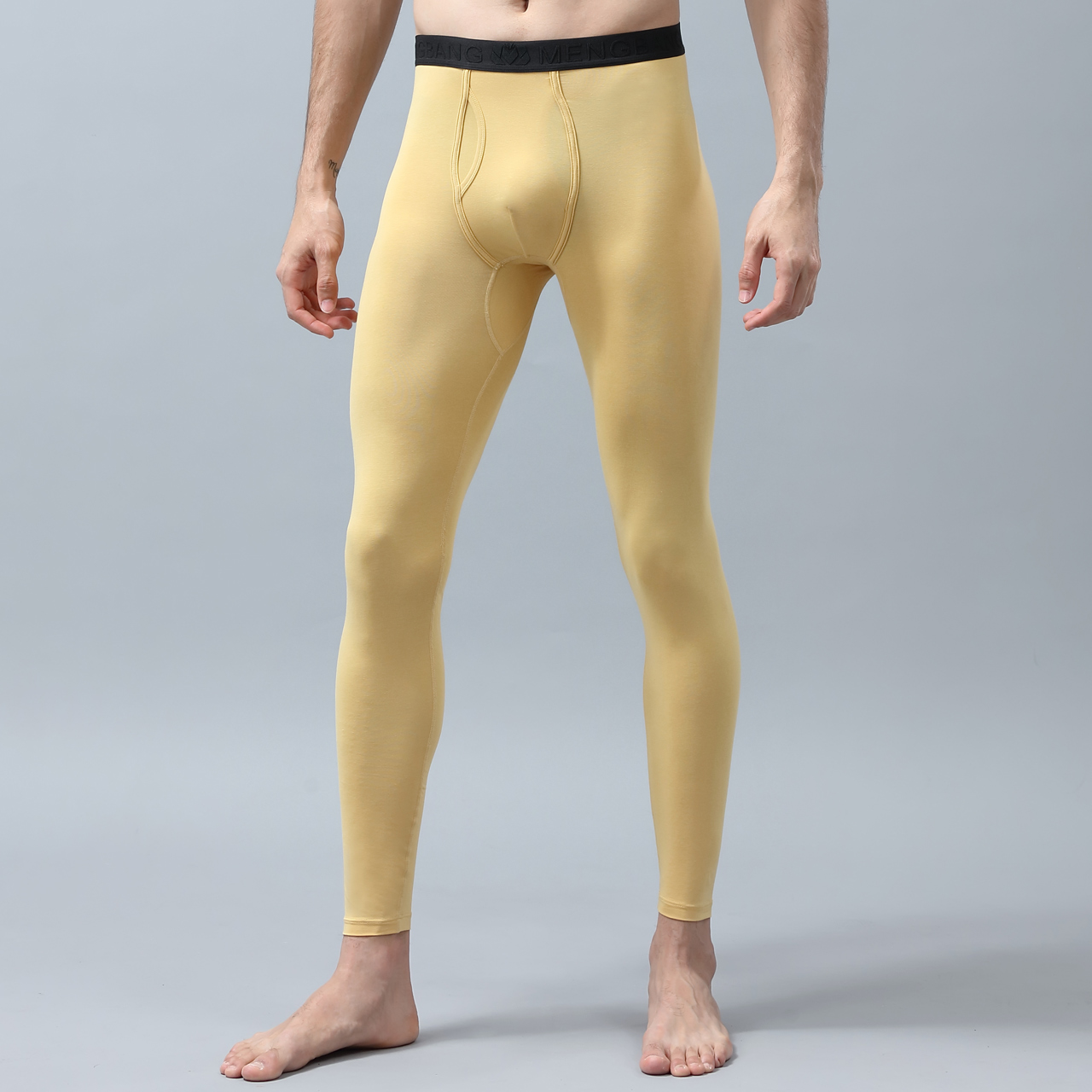 80S莫代尔棉男士秋裤单件紧身薄款保暖打底裤莫代尔棉衬裤棉毛裤