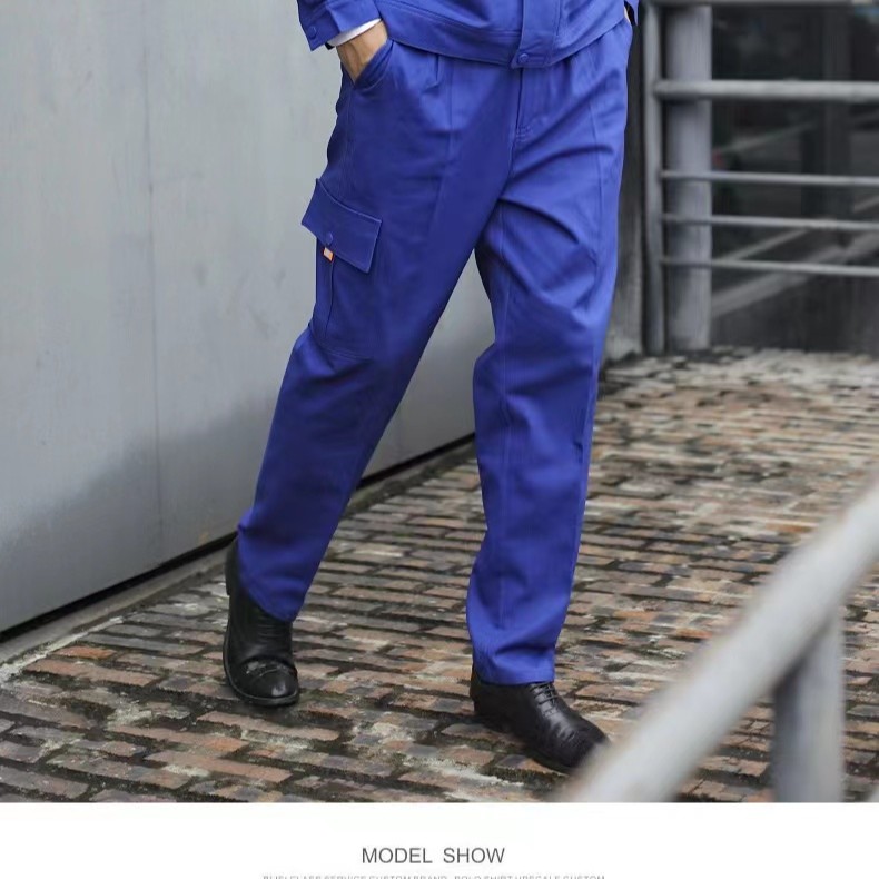 纯棉工作服耐磨耐脏工地汽修多口袋劳保服裤子秋天长袖上衣