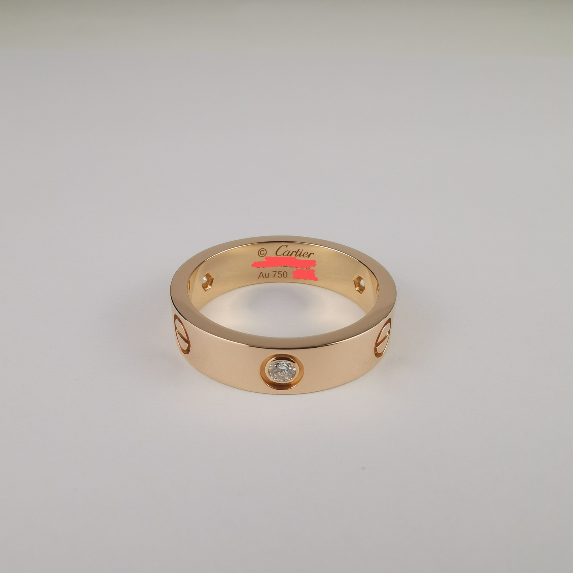 99新 Cartier/卡地亚 LOVE宽版三钻玫瑰金戒指52-54-58-63-64号