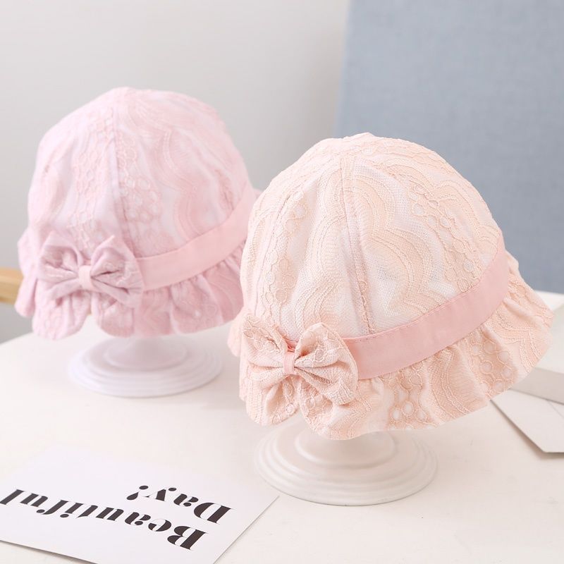 婴儿帽子春夏季宝宝遮阳帽女童薄款透气渔夫帽可爱超萌幼儿公主帽