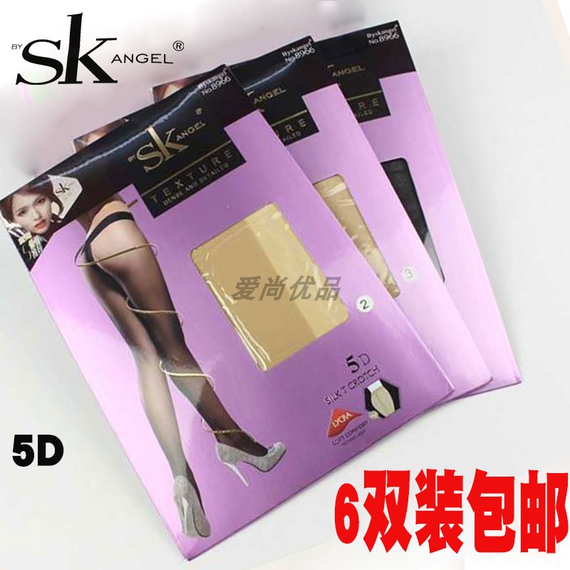 6双sk丝袜夏低腰连裤袜包芯丝T裆打底袜5D超薄脚尖透明女袜sk8966