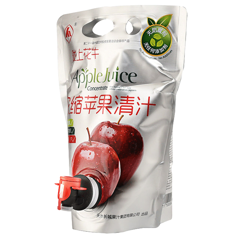 陇上花牛浓缩苹果汁1.5L/袋无添加无防剂饮品果蔬汁包邮原果清汁