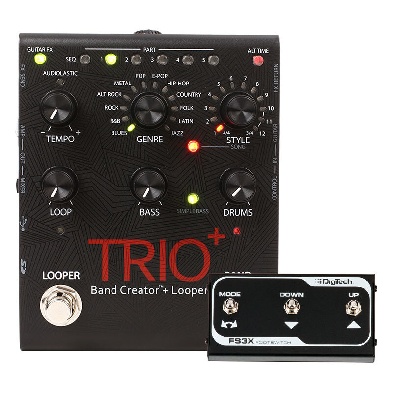DigiTech Trio+自嗨神器Plus 智能贝斯鼓机自动伴奏效果器 送踏板
