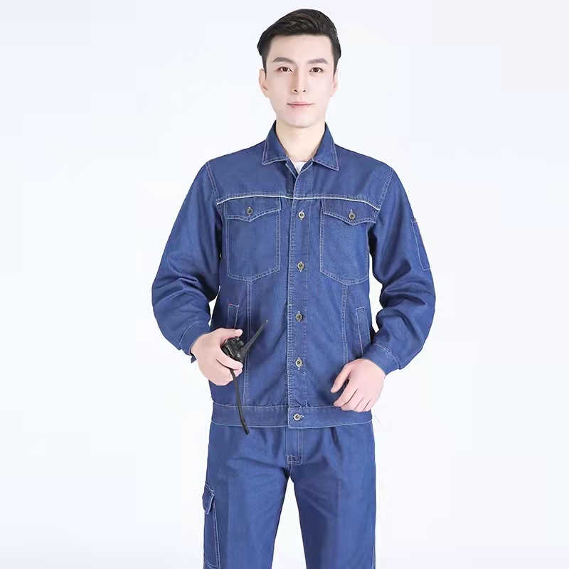 牛仔四兜夏季薄款工作服防烫电焊耐磨工地劳动电工劳保服
