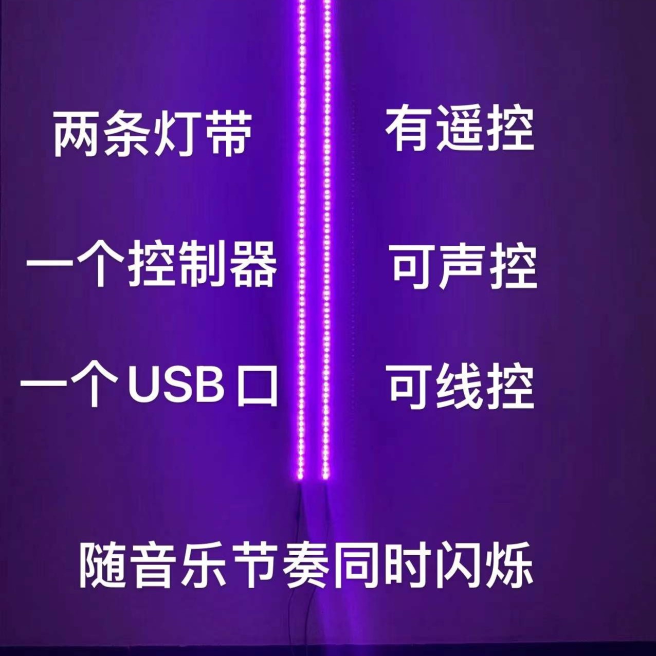 带遥控软条声控节奏氛围灯带音频口可声控可线控落地