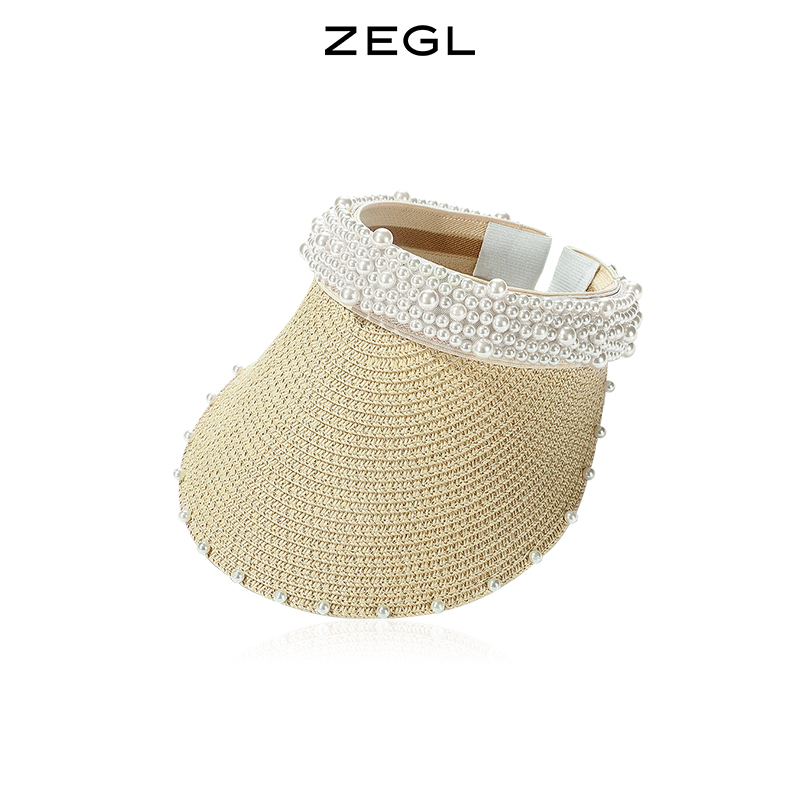 ZEGL 防晒帽子女夏大帽檐防紫外线空顶遮阳女士时尚透气太阳帽