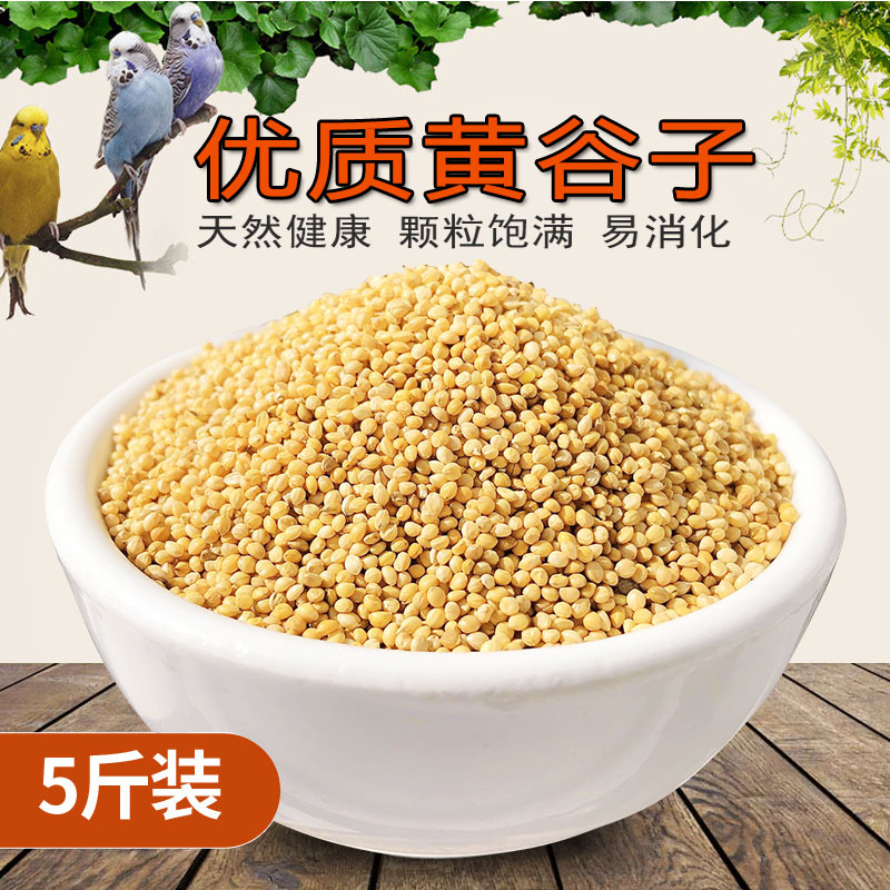 中粒带壳黄谷子鸟粮鸟食芦丁鸡食物虎皮牡丹玄凤鹦鹉粮玉鸟粮5斤