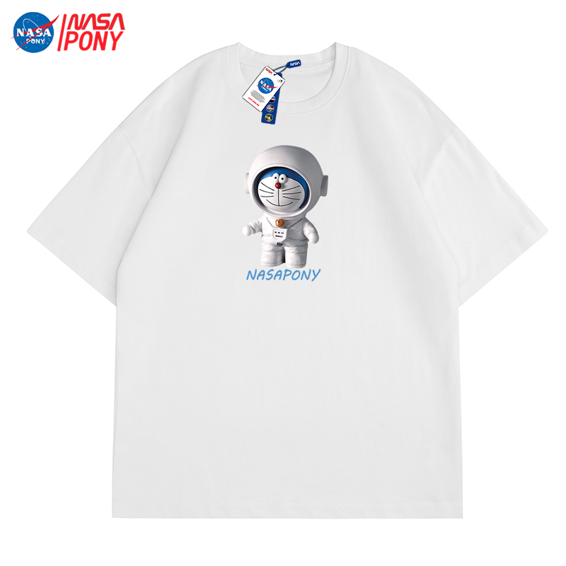 【白雪推荐】NASA线上联名2022夏季新款叮当猫情侣休闲潮牌短袖
