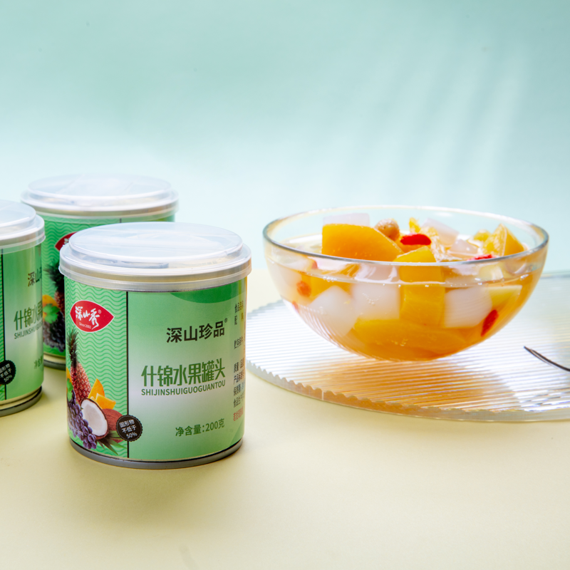 深山秀深山珍品什锦水果罐头200克包邮工厂直发什锦水果罐头瓶装