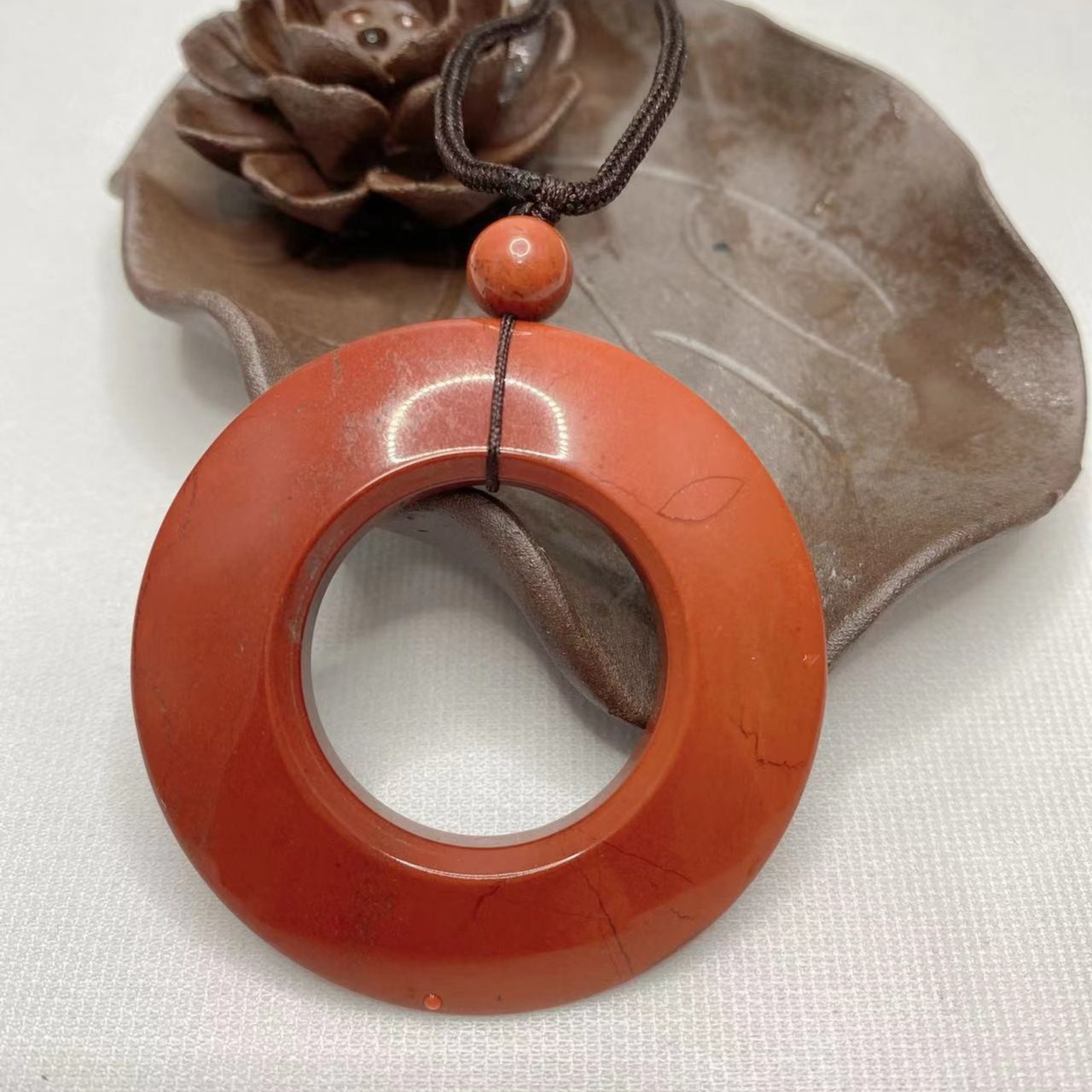 华缘天然红玉髓“怀古”平安扣