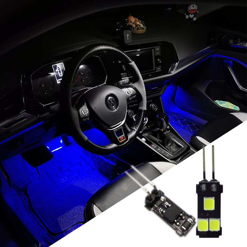 大众新速腾帕萨特探歌探岳途昂途观L改装LED脚窝灯彩色脚底氛围灯