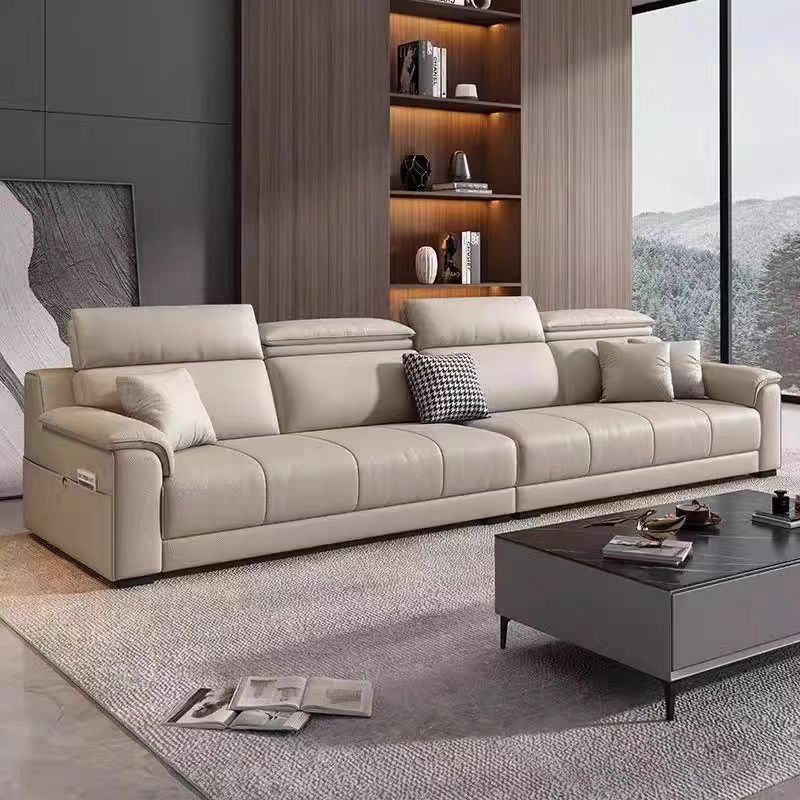 北欧真皮沙发头层真皮现代简约三四人位客厅直排皮艺沙发组合