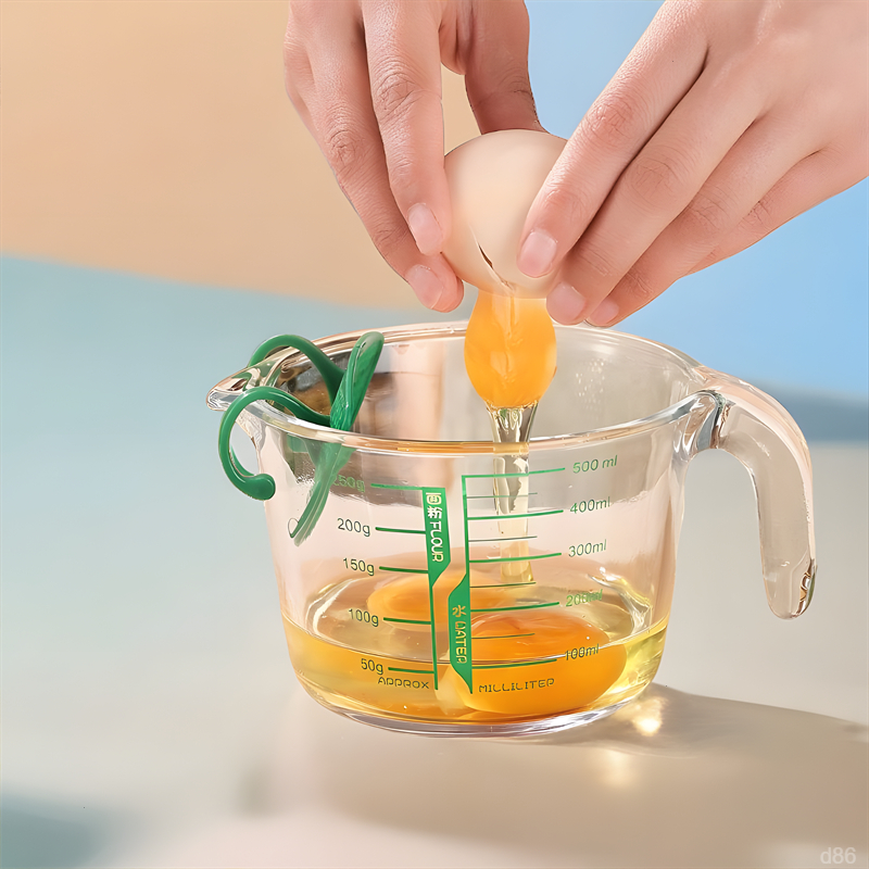 烘焙厨房加厚大杯子毫升耐高温打蛋液玻璃量杯过滤网蛋挞挡板克重