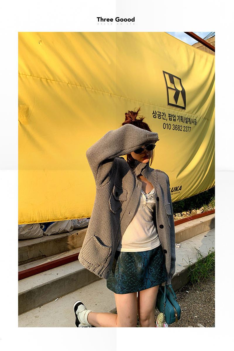 THREE GOOOD/三吉《年终放价》暮色荆棘蛇纹皮半裙SQ240759