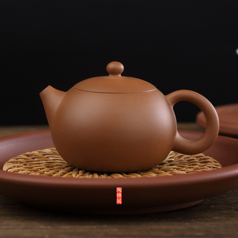 蔡铿西施壶潮州手拉壶鸡蛋黄朱泥薄胎全手工功夫茶50-130CC陶锦阁