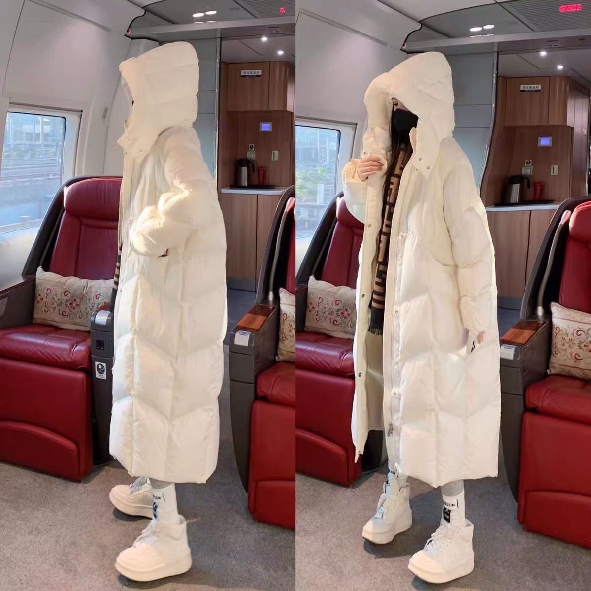 波司澄亮面免洗韩系高档羽绒棉衣服女冬装中长款宽松洋气棉袄防寒