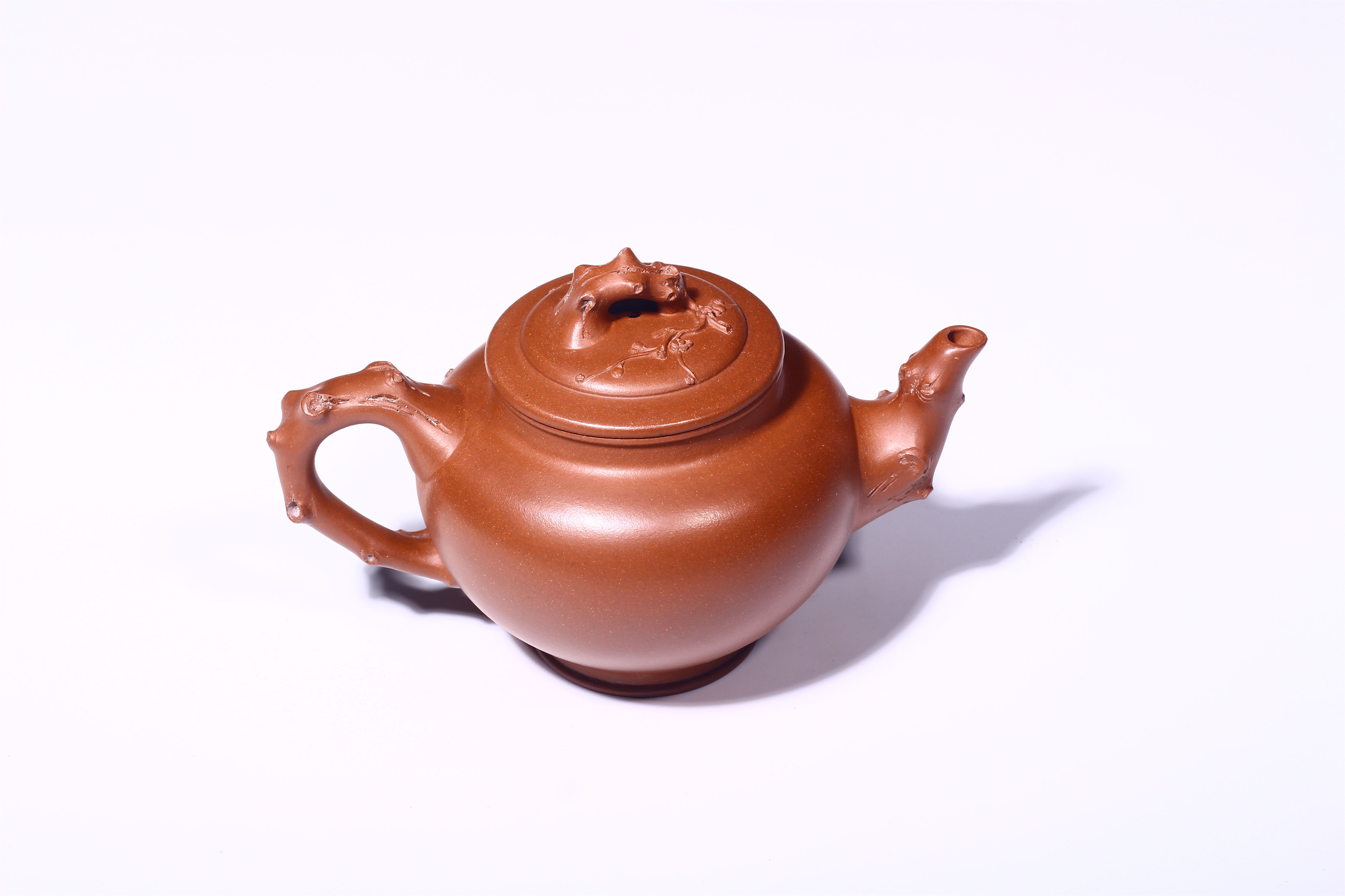 紫砂壶圆壶正宗宜兴原矿手工制作贴花花器大容量大师作品（报春壶）