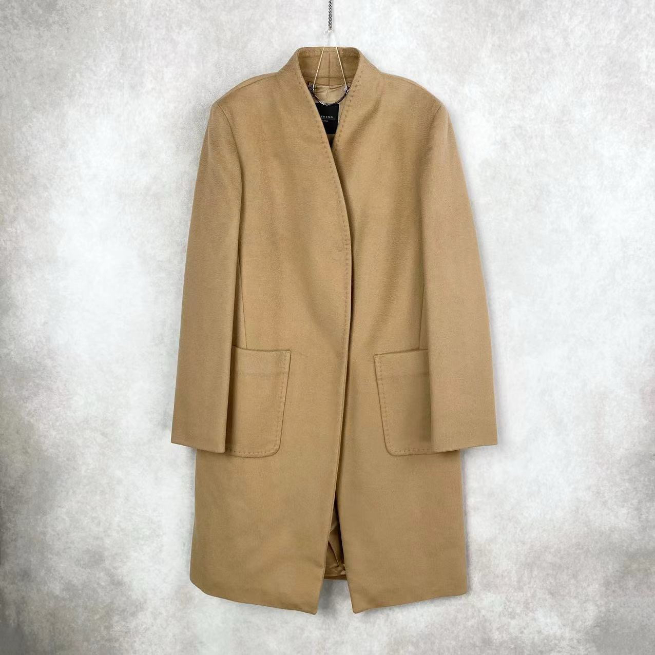 95新 MaxMara  一五一一五 羊毛 卡其色开衫大衣 36码  95新