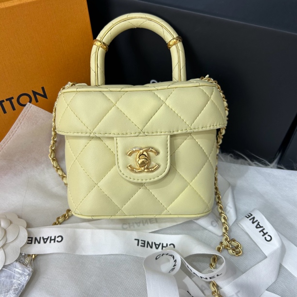 99新 Chanel/香奈儿 臻选23s小鸡黄手柄盒子