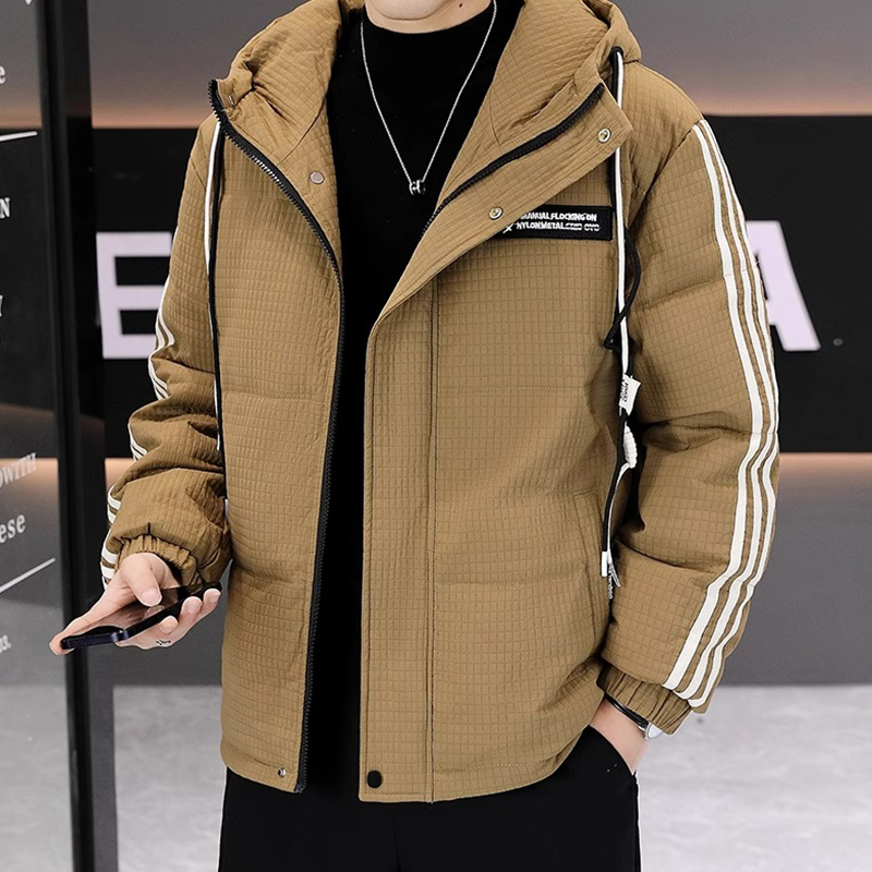 潮牌轻奢高端男士外套男秋冬款男装休闲加厚保暖连帽工装棉衣男款