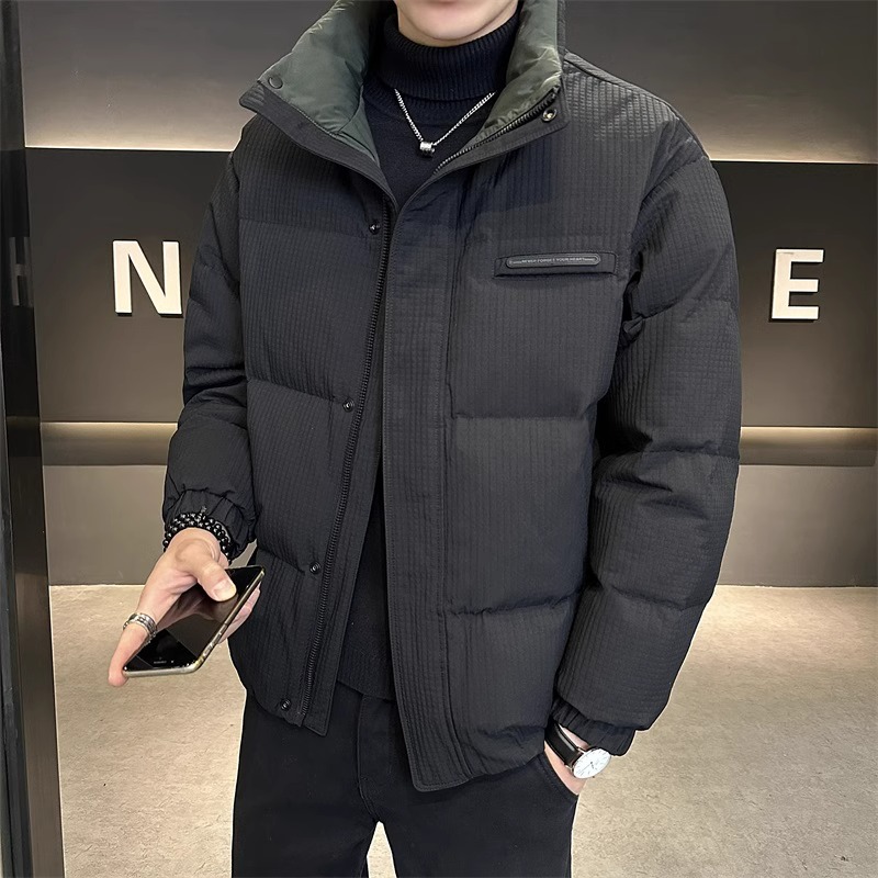 潮牌轻奢高端男士外套男秋冬款男装立领时尚保暖加厚男款羽绒服男