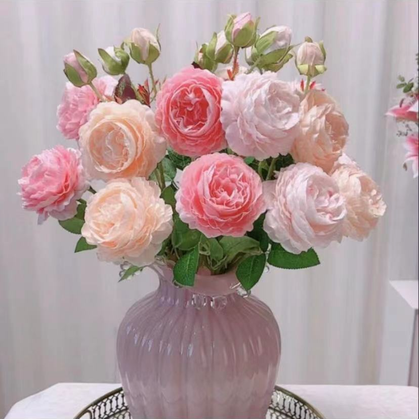 牡丹高端真仿真花束客厅餐桌面软装饰假花艺居家摆件