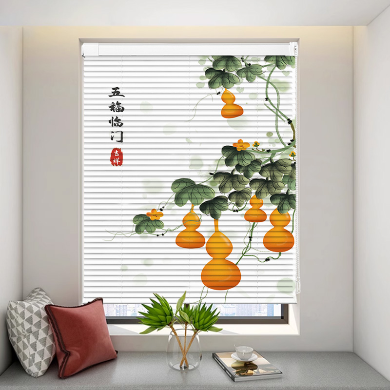 铝合金百叶窗帘免打孔安装定制客厅遮光帘拉珠中式升降烤漆卷拉式