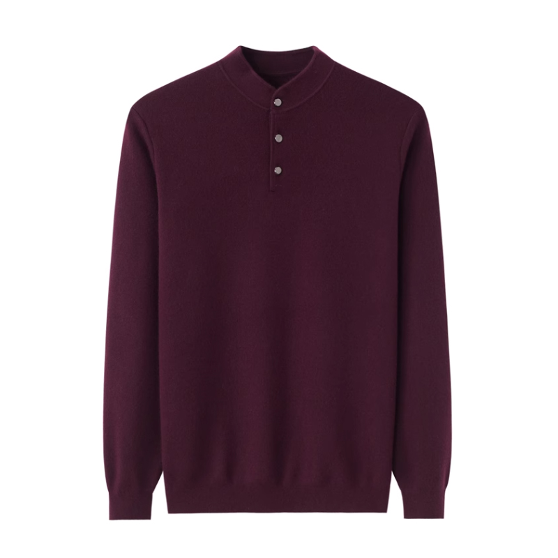 舍帕思精纺加厚鄂尔多斯市产100纯山羊绒衫立领休闲男士冬季毛衣