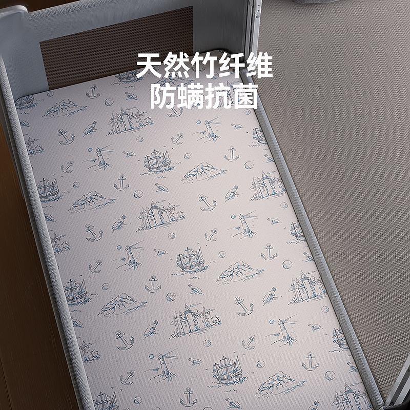 ABCmokoo婴儿床笠四季a类竹纤维抗菌防水隔尿床垫罩宝宝拼接床单