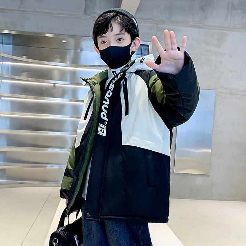安踏流行儿童装男童冬装外套加绒2023新款秋冬款男孩加厚中大童冬