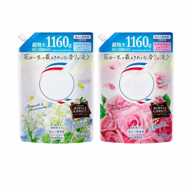 日本进口超大袋装1160g留香洗衣液补充装