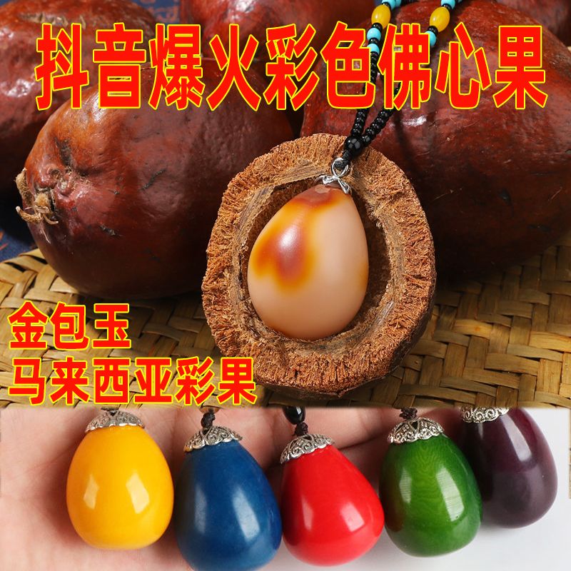 非金属木质吊坠 菩提释迦菩提原果佛心果彩果菩提子马来西亚彩果