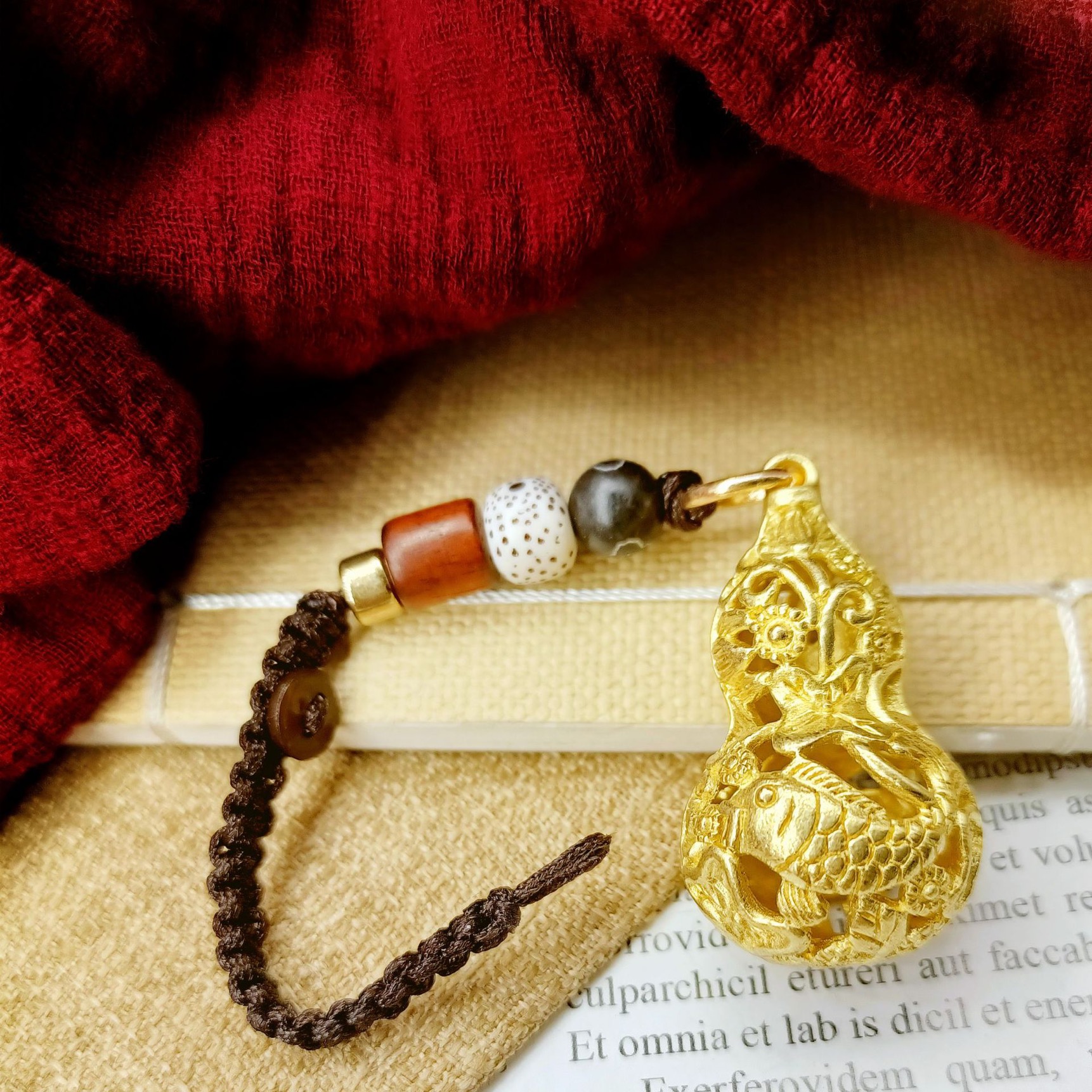 黄铜镂空葫芦钥匙扣挂件