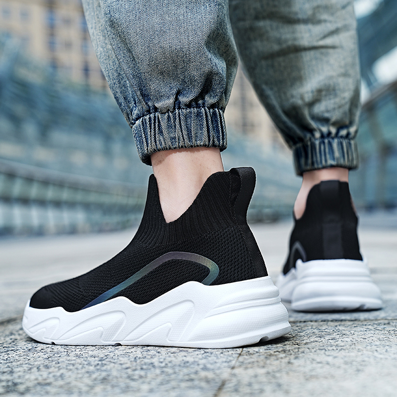 弹力袜子一脚蹬大码男鞋45网面鞋子46特大号47飞织男女网鞋48增高