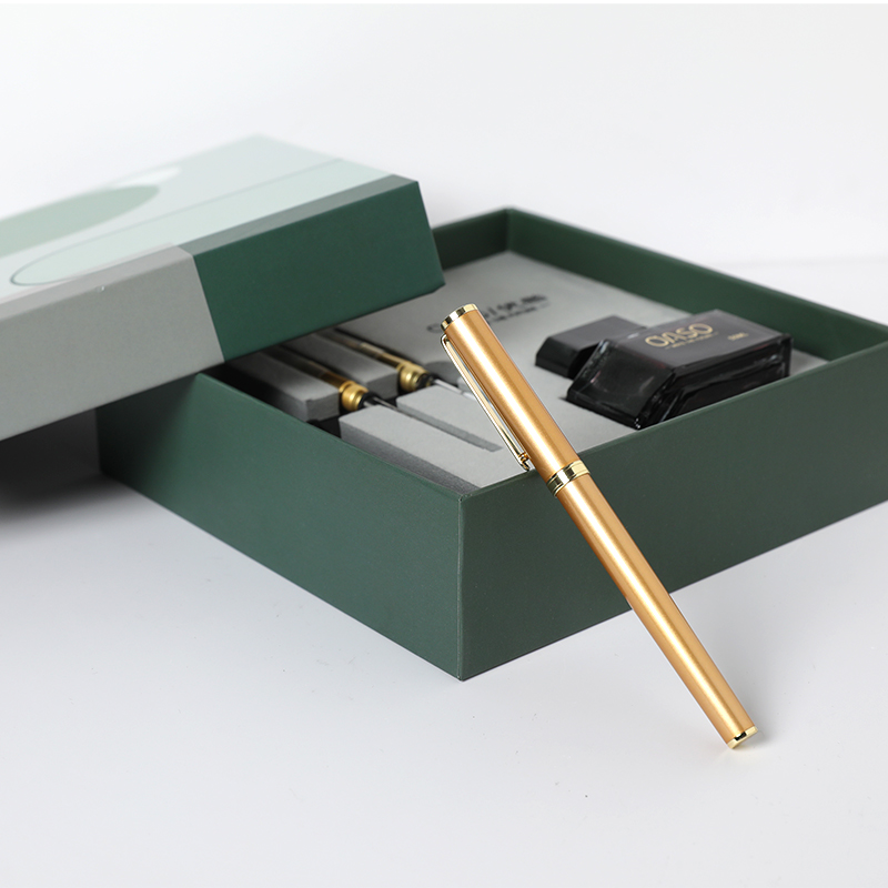 优尚三笔头打磨款钢笔，礼盒装高考毕业季舒适美工金色更换商务