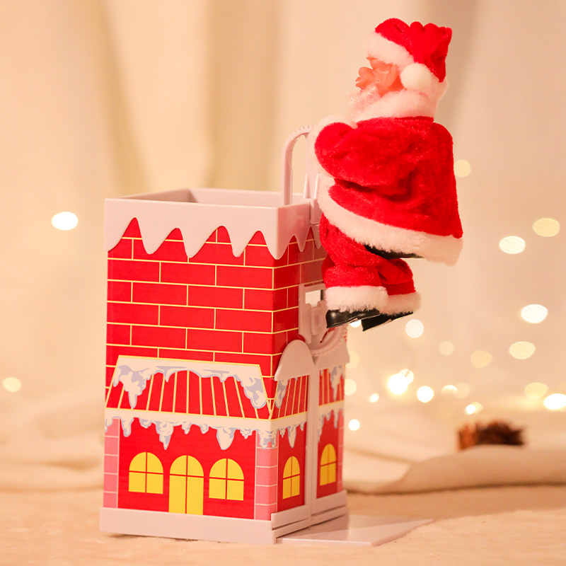 创意电动爬梯圣诞老人玩具Christmas儿大型简约唱歌工艺圣诞节庆