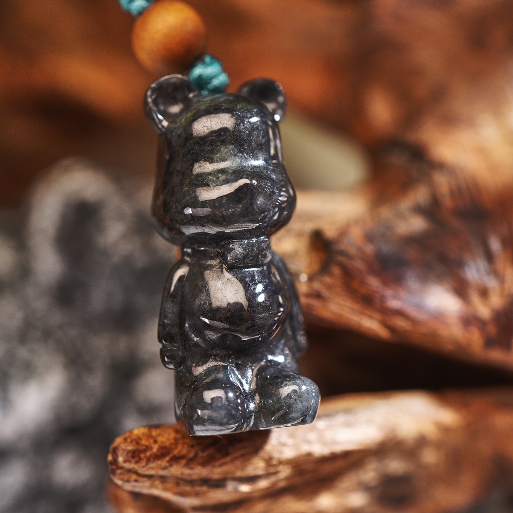 守道掌门人翡翠小熊手机挂件SDTP3704（多样性发其一）