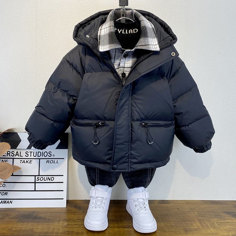 波司澄男童冬季羽绒服2023新款洋气儿童白鸭绒棉衣痞帅宝宝加厚棉