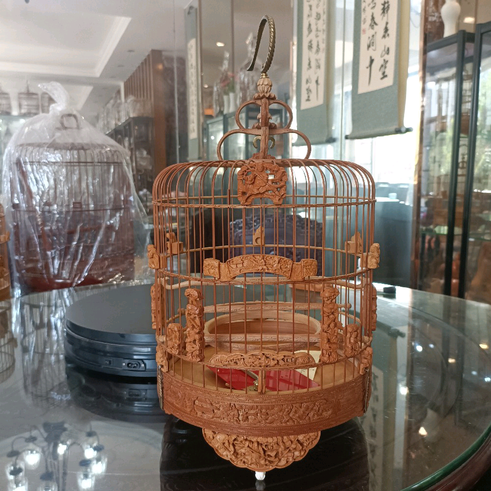 三国战将纯手工雕刻52枝波笼收藏精品整体布局热烈线条流畅工艺精