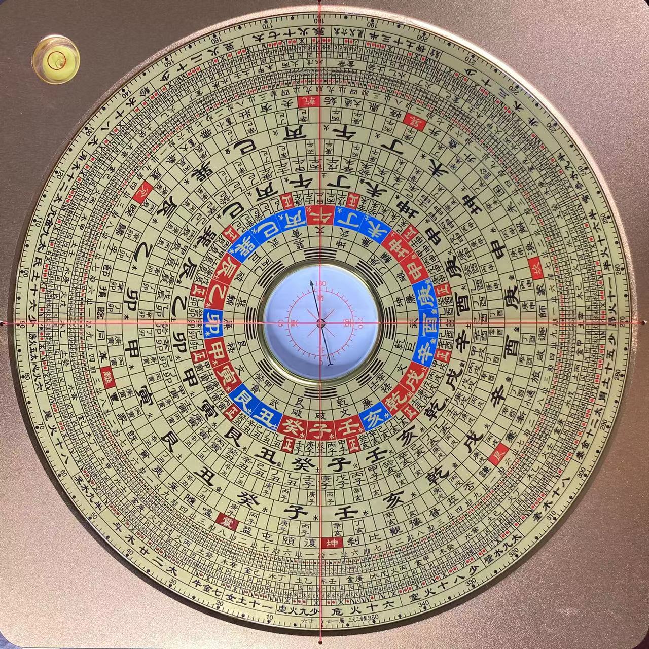 崇道堂6寸铝镁合金三合/综合/三元铜面罗盘（金色）