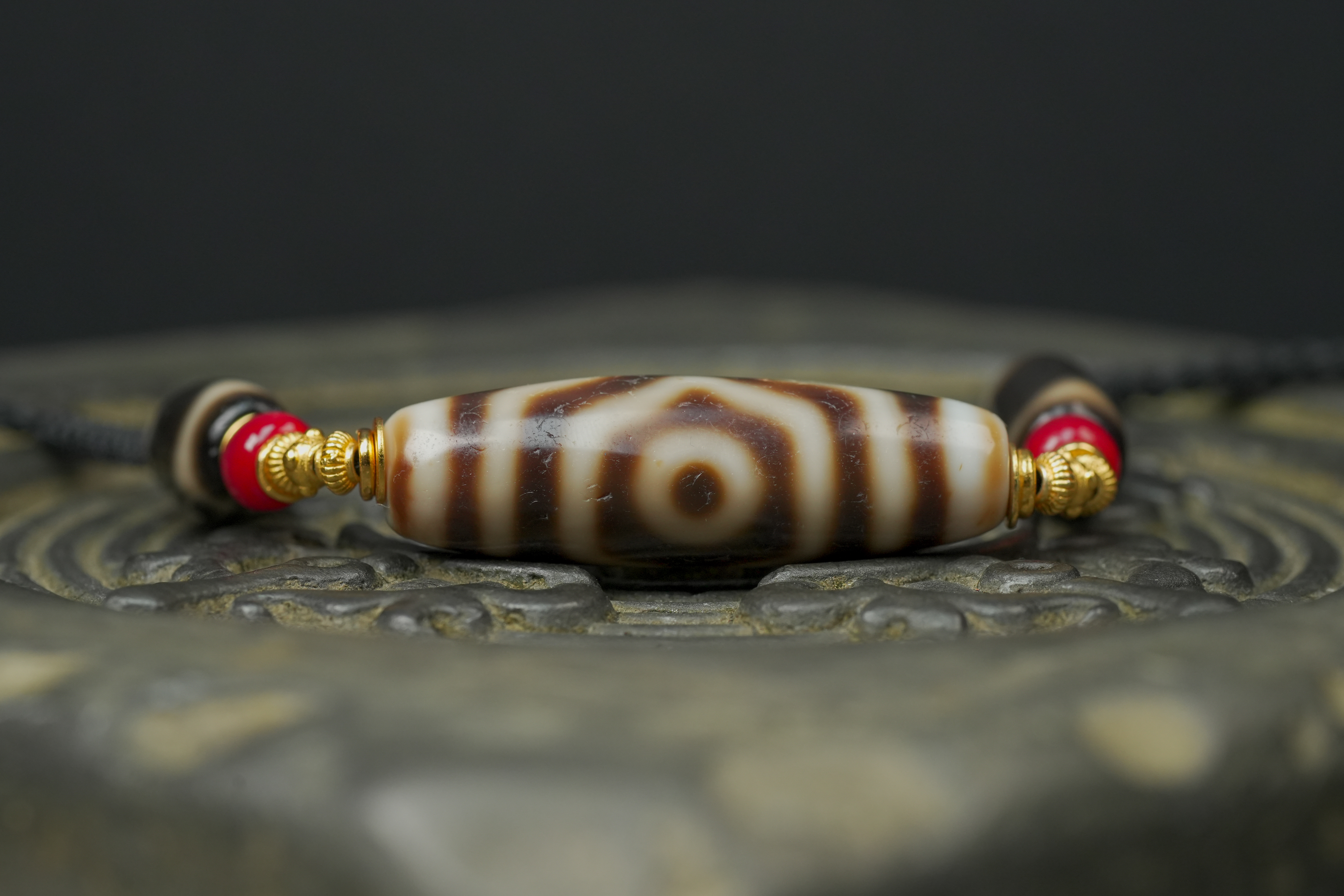 蔓臧｜巴西老矿料 纯手工 多宝三眼 玛瑙吊坠