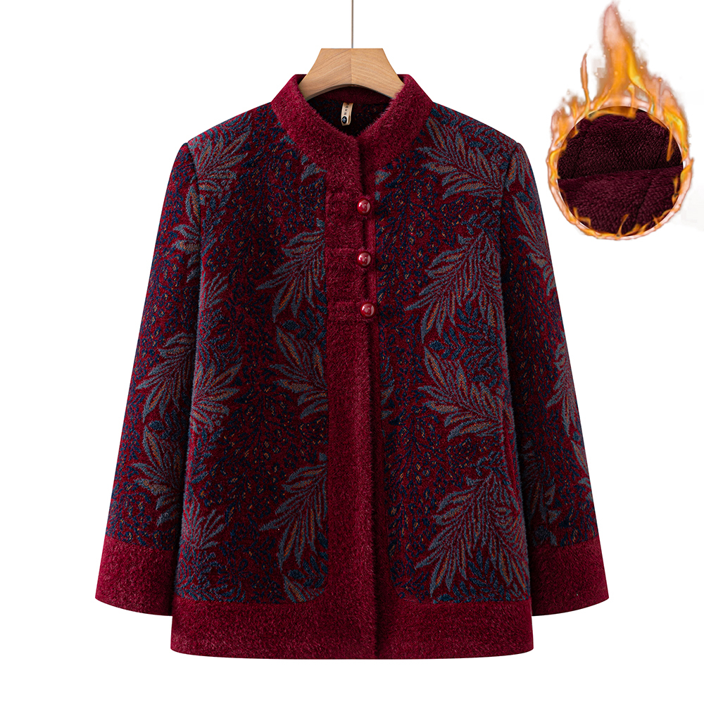 中老年人冬装女装奶奶秋冬外套70岁妈妈加绒加厚外套老人冬季衣服