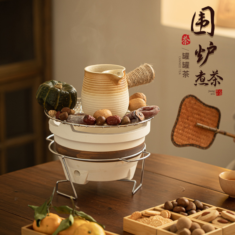 围炉煮茶罐罐茶壶炭炉家用户外便携可干烧养生壶网红烤奶茶壶套装