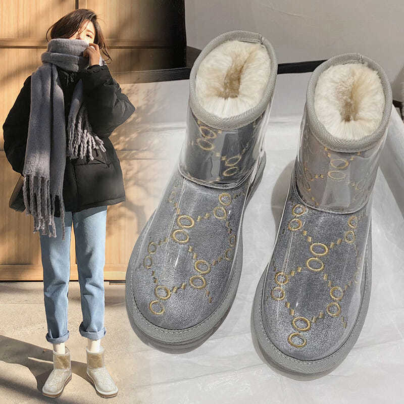 防水雪地靴女冬2023新款加绒加厚棉鞋ins潮韩版百搭一脚蹬面包鞋
