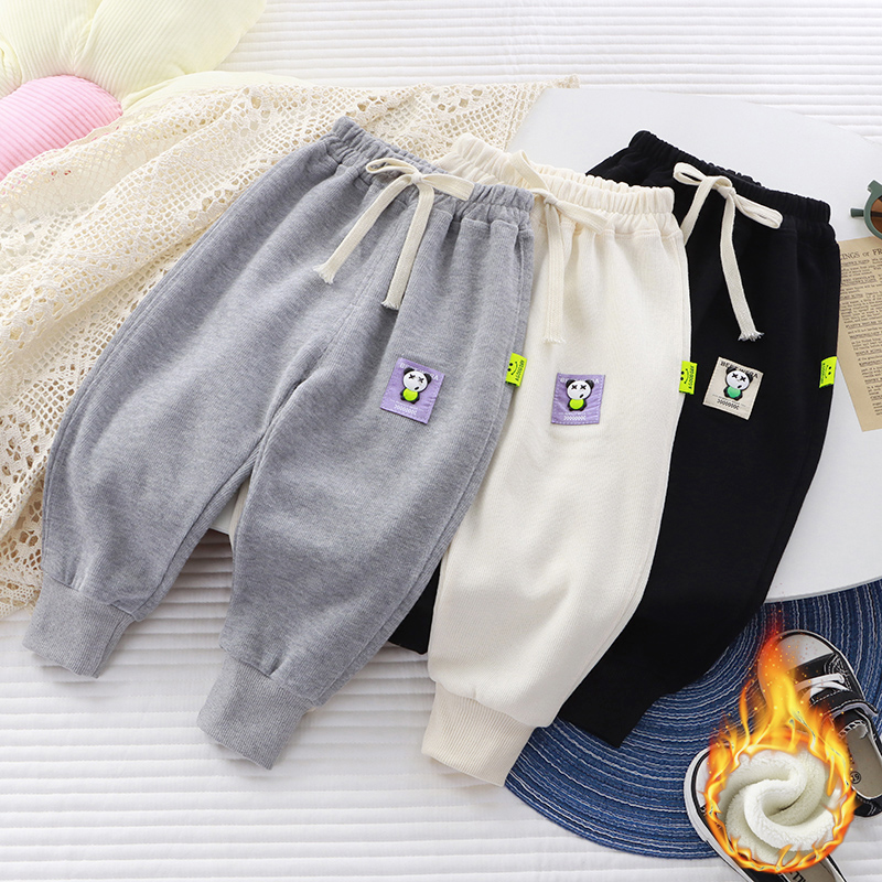 【加绒】儿童加绒运动裤秋冬款卫裤男童裤子女宝休闲裤洋气宽松长裤