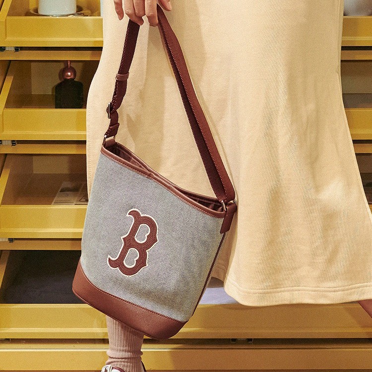 MLB雅丹风男女情侣水桶包经典挎包时尚明星同款休闲百搭3ABMS072N