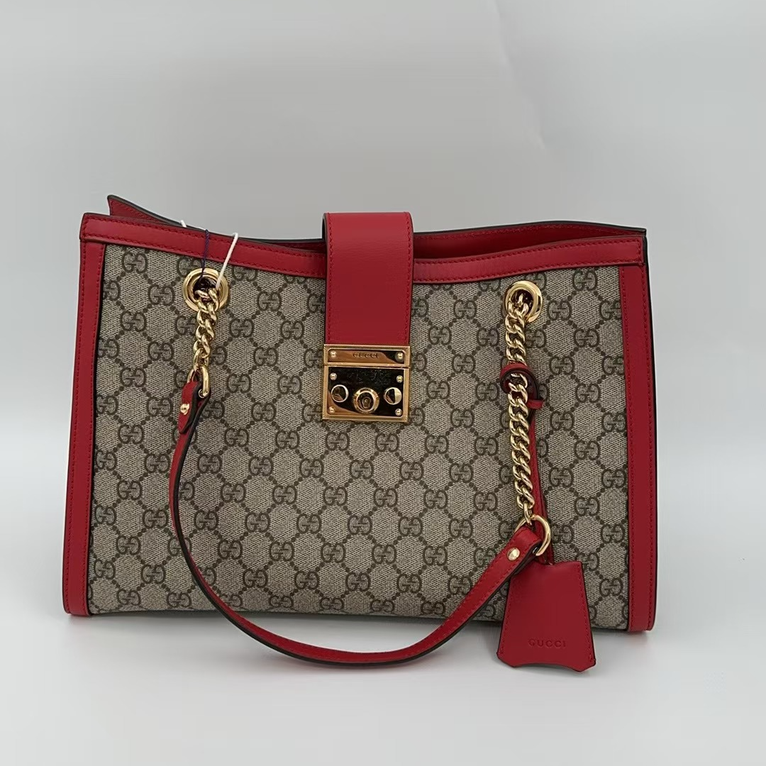 95新 GUCCI/古驰 红色老花padlock大号/云海优选/60725