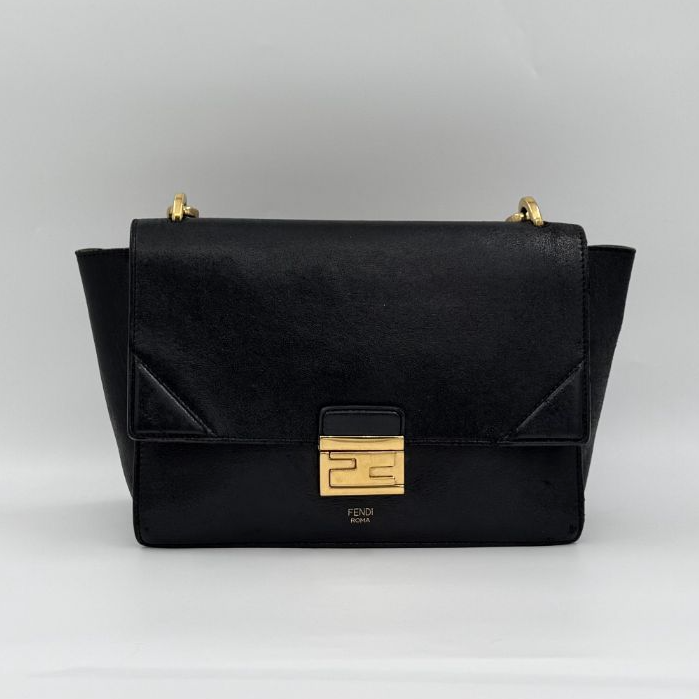 95新 FENDI/芬迪 黑色手提斜跨包/云海优选/63408