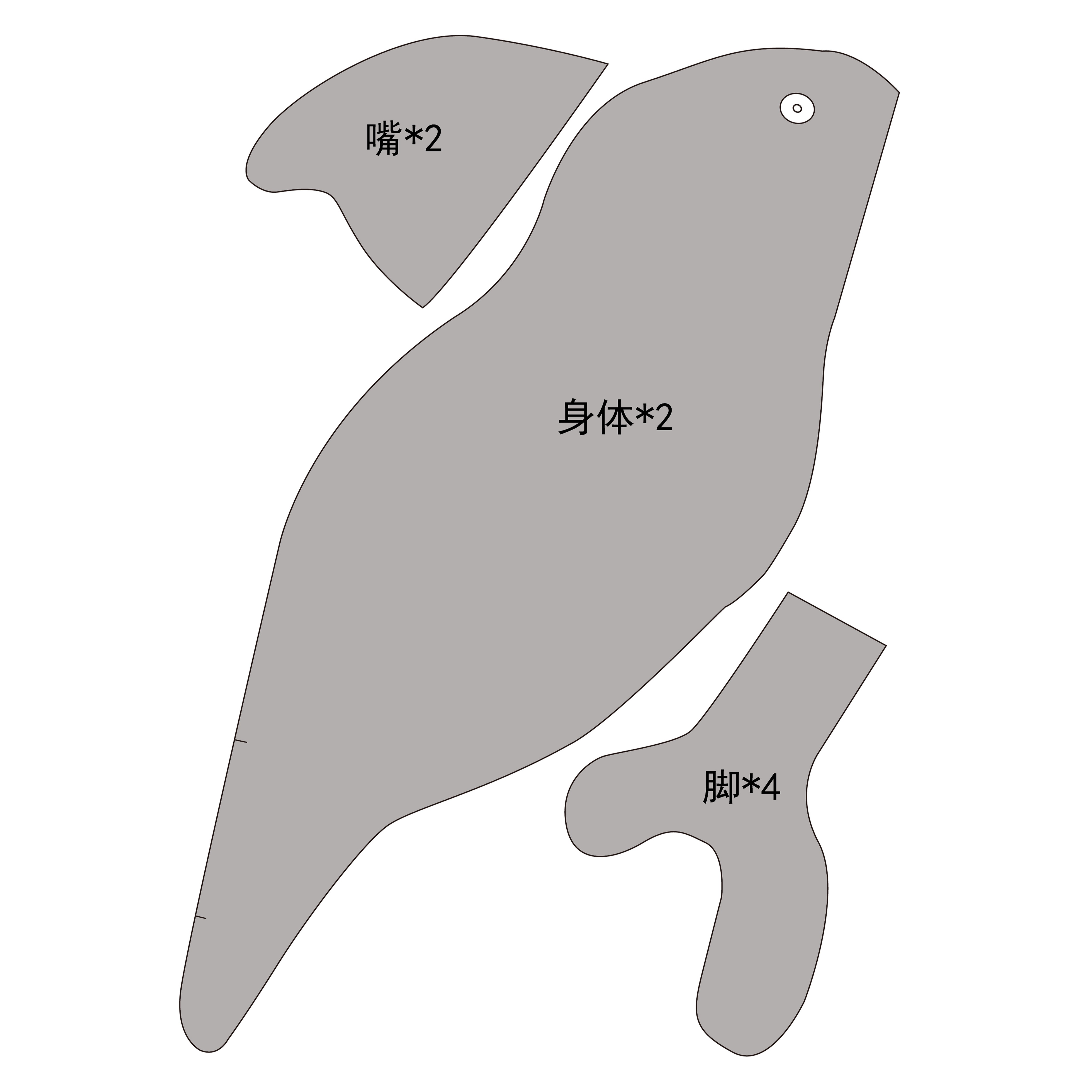 【图纸定制】手工玩偶图纸大号纸样小象图纸兔子图纸裁剪玩偶纸样